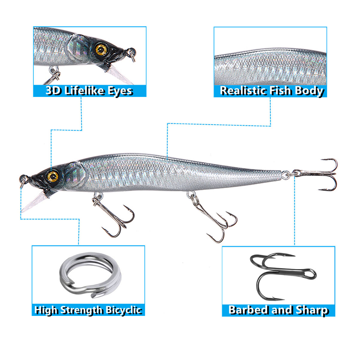 1/5PCS 115mm 14g Minnow Fishin - Fishing Lure Crankbait recension och pris
